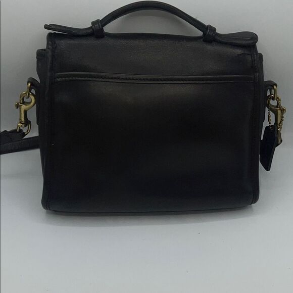 COACH 9870 Vintage Black Leather Crossbody Bag - Picture 3 of 12